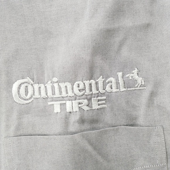 L.L. Bean Men's Wrinkle Resistant Button-Down Shirt M Gray Continental Tire Logo - Picture 4 of 13